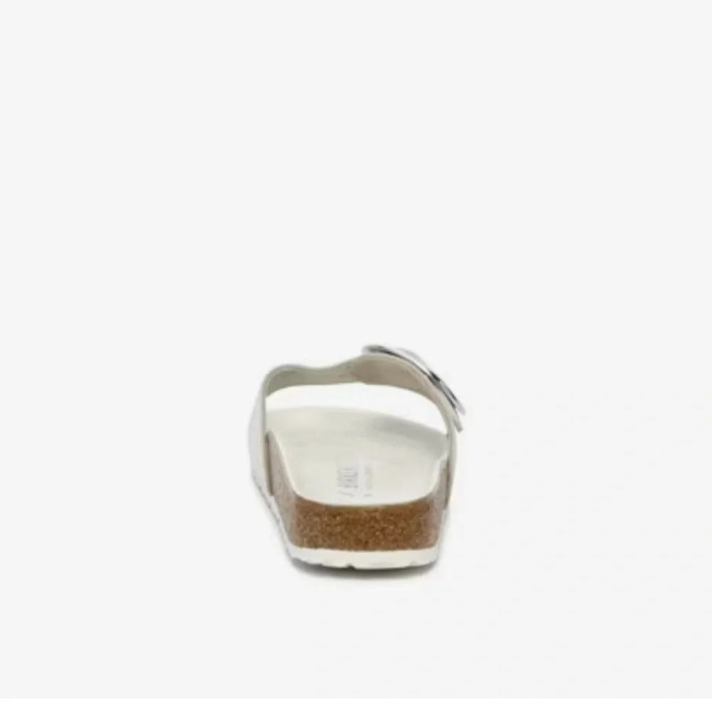 Birkenstock MADRID White Sandals with Metallic Buckle - Picture 5 of 10